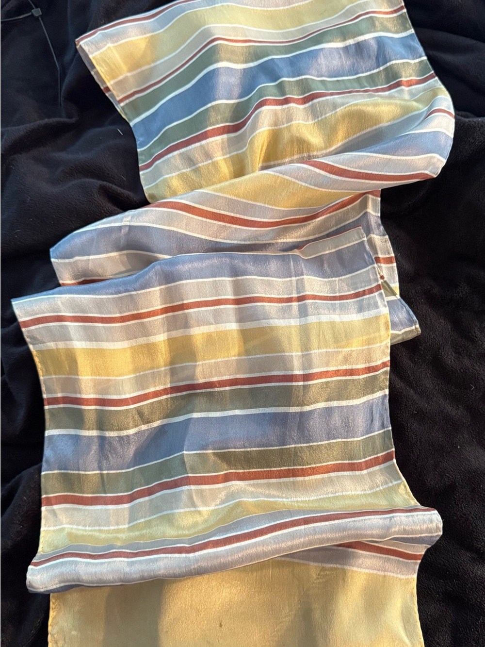 Liz Claiborne Pastel Multi-Stripe Lightweight Silk Oblong Scarf